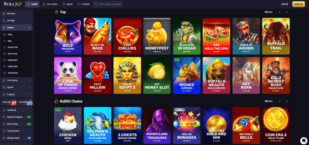 Crypto casinos platform with slot selection and hold and win games